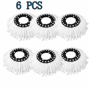 6PCS/Set Clean Turbo Microfiber Mop Head Easy Wring Spin Replacement for Vileda - Picture 1 of 6