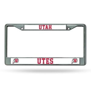 Utah Utes Chrome Metal License Plate Frame