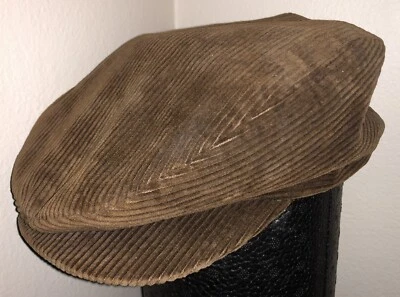 VTG United Hatters Messenger Cabbie Men’s Brown Corduroy Cap Size 7-1/4 To 7-3/8 - Image 1 of 4