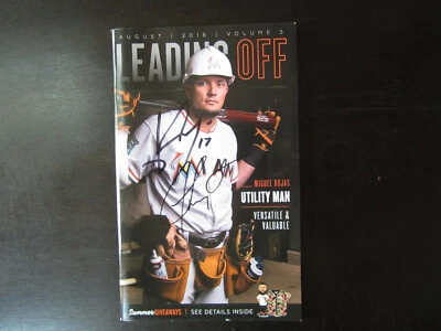 Miami Marlins Program August 2018 Autograph Johan Camargo Ron Washington Braves - Image 1 of 4