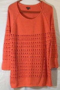 Hannah Túnica Suéter Melocotón Talla XL Punto Abierto Manga Larga Informal Playa Boho - Imagen 1 de 6