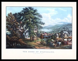 Currier & Ives Art Print - Home Of The Evangeline - Picture 1 of 1