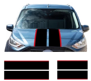 Hood Rear Racing Stripe Car Sticker For Ford Transit Tourneo Custom Vinyl Decals - Picture 1 of 12