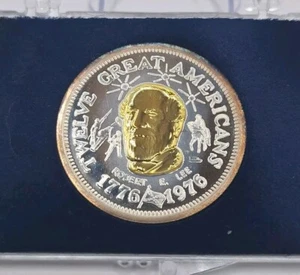 ROBERT E LEE 12 GREAT AMERICANS 24 GRAM 0.999 SILVER, 0.32 GM 24 KT GOLD - Picture 1 of 2