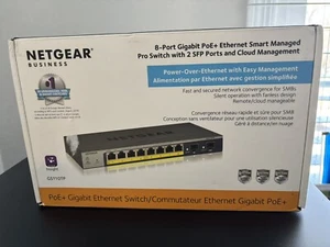 Netgear 8 Port Switch Gigabit Poe +Ethernet Smart Managed Pro Switch 2 SFP Port - Picture 1 of 5