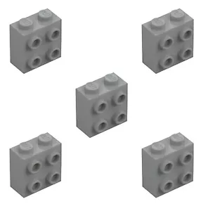 5 mattoncini LEGO Medium grigio pietra 1x2x1 2/3 nuovi con borchie sul lato 22885 4 borchie grigio - Foto 1 di 6