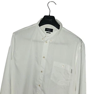 CAMISA DE PLUMÓN PARA HOMBRE PAUL SMITH London Premium ajuste a medida blanca con botones xl *en muy buena condición* - Imagen 1 de 9