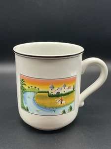 1 Villeroy & Boch Design Naif Castle River Man On Horse Rooster Mug Cup 10oz - Picture 1 of 7