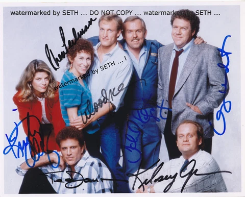 CHEERS cast of 7 -  hand signed photo  photograph autographed Cover