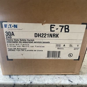 DH221NRK - Eaton Cutler-Hammer 30 Amp 2-polig 240 Volt Trennschalter und Sicherheitsschalter - Bild 1 von 4
