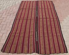 Striped Kilim Rug, Vintage Rustic Rug, Wool Rug, Tribal Kilim, 4.7 x 7.2 ft