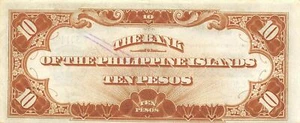 Philippines  10  Pesos  1.1.1933  P 23a  Rare  Circulated Banknote LB7 - Picture 1 of 2