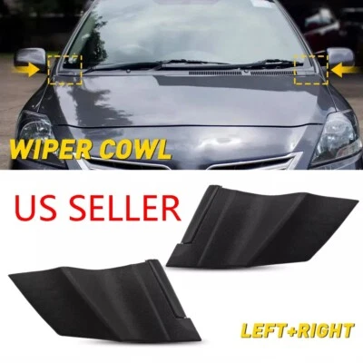 2006-2010 Для Toyota Yaris 4 двери 2 X стеклоочиститель боковой капот крышка отделки черный - Изображение 1 из 4