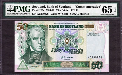 Scotland 50 Pound COMMEMORATIVE 24th September 2004 Pick-122c GEM UNC PMG 65 EPQ - Image 1 of 2