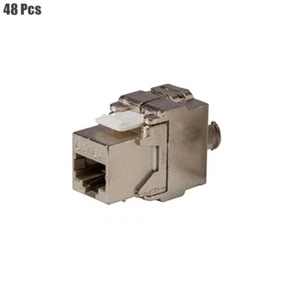48 Pcs Cat6A RJ45 Toolless Keystone Jack FTP Shielded 180 Degree Die Cast Module - Afbeelding 1 van 4