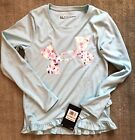 Under Armour Girl's Top With Ruffles New With Tags Light Blue Long Sleeve $44.00