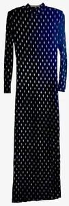 Vintage 1990s Cache Maxi Dress 8 Slinky Open Back Black Silver Glitter Diamonds - Picture 1 of 11