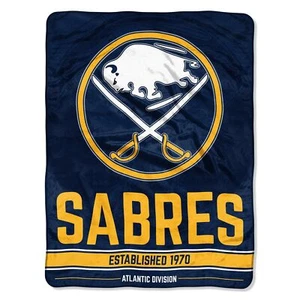NHL Buffalo Sabres Micro Raschel Plush Throw Blanket, 46" x 60", Break Away - Picture 1 of 1