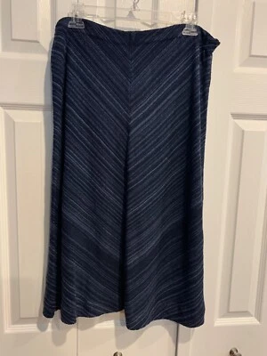 Falda Ralph Lauren 100 % lino MIDI sin forro talla L azul marino/azul claro rayas Foto 1 de 4