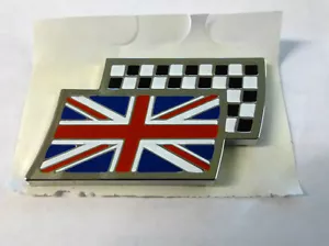 MG CHEQUERED AND UNION JACK FLAG BADGE, GENUINE, PAIR,BRAND NEW (DAG000070MMx2) - Picture 1 of 1