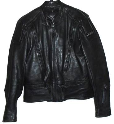 HEIN GERICKE BLACK Leather heavy Motorcycle Biker Jacket size 44 - Image 1 of 4