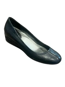 Cole Haan Women’s Vintage Black Leather Bria wedge pump comfort dress shoe 8 AA - Picture 1 of 17