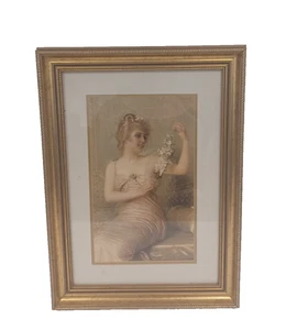 Vintage gerahmter Druck - Vittorio Matteo Corcos - Spielzeug - gebraucht - gut E18 P216 - Bild 1 von 12