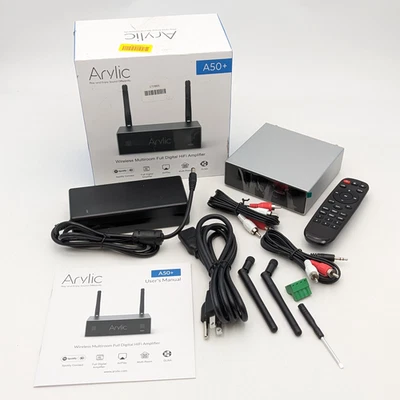 Arylic A50+ Wireless Multi-Room Streaming HiFi Amplifier w/ WiFi, Bluetooth, USB - Image 1 of 4