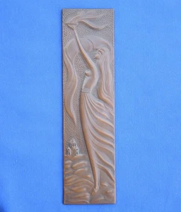 Vintage USSR Wall Hanging/GIRL with Fire /AHTAMAR/Copper Stamped PLAQUE 30"=77cm - Picture 1 of 7