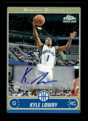 2006-07 Topps Chrome Autographs Refractors Black Kyle Lowry Auto Memphis - Imagem 1 de 2