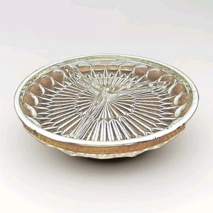 9" Three Part Glass Relish Dish with Silver (Plate?) Rim - Classic Design. - Picture 1 of 4