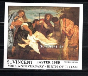 FY263 St. Vincent 1989 Mint NH SC#1162 CV$5.75 Souvenir Sheet of The Deposition - Picture 1 of 1