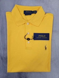 Polo Ralph Lauren Custom Slim Fit Soft Touch Yellow Polo Shirt Men's Size Medium - Picture 1 of 10