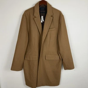 Banana Republic Men’s Wool Blend Top Coat Jacket Camel Tan Brown Size XXL NWT - Picture 1 of 16
