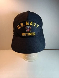 Vintage US Army Retired Hat Cap Black Snap Back Trucker Made In USA Eagle Crest  - Bild 1 von 14