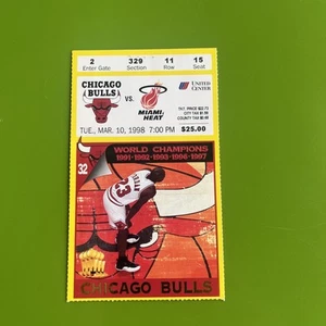 1998 CHICAGO BULLS VS. MIAMI HEAT TICKET STUB MICHAEL JORDAN PICTURED - Picture 1 of 15
