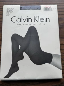 Calvin Klein Control Top Pantyhose Black Velvet Opaque Leg Size B 909 KOHL - Picture 1 of 8
