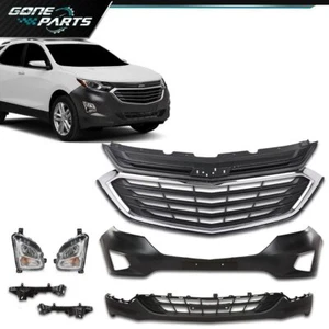 Fit For 18-2021 Chevy Equinox Front Bumper Cover Grille Fog Lights Brackets Kit - Picture 1 of 12
