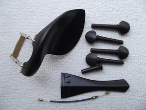 Ebony 4/4 violin parts(pegs,chin rest,tail piece.) - Picture 1 of 1