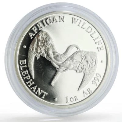 Zambia 5000 kwacha African Wildlife Elephant Fauna proof silver coin 2002 - Image 1 of 2