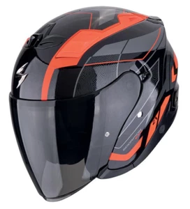 Helmet Jet Motorcycle Fiber Scorpion EXO Z1 Vue Black Red TG L Helmet - Picture 1 of 1