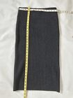 Michael Kors Charcoal, Grey Ribbed Merino Wool Midi Skirt, Size L ￼