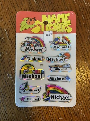Vintage 80’s Foil Personalized Name Stickers- “Michael” Decal Specialties NIP - Image 1 of 3
