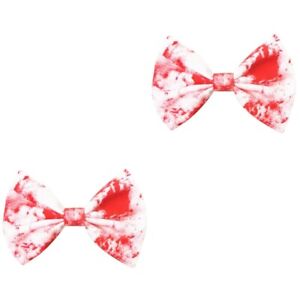  2 PCS Bloody Printed Bow Hairpin for Women Bows Child Accessories