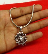 925 sterling silver handmade idol Ganesha floral pendant unisex jewelry ssp476