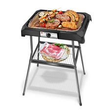 PIASTRA ELETTRICA CON PIEDISTALLO 2000 W GIARDINO TERRAZZO BARBECUE BISTECCHIERA