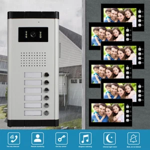 Sistema de videointercomunicación de apartamento de 2/3/4/5/6 unidades kit de videoportero monitor de 7"" - Imagen 1 de 11