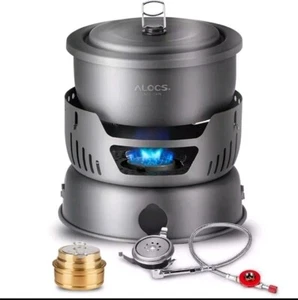 Camping Kochgeschirr Set, 11-teiliges leichtes Camping Kochset mit Alkohol/Gas - Bild 1 von 12