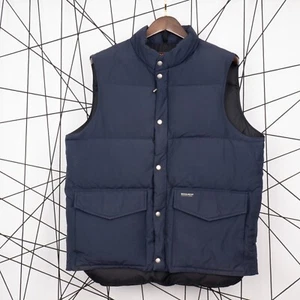 Vintage Woolrich Men's Navy Blue Full-Zip Down Aleutian Heritage Vest Size XL - Picture 1 of 12