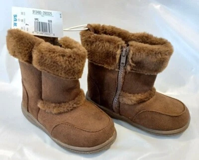 girls baby koala kids clothes faux suede boots - size 7, never worn New - Image 1 of 4